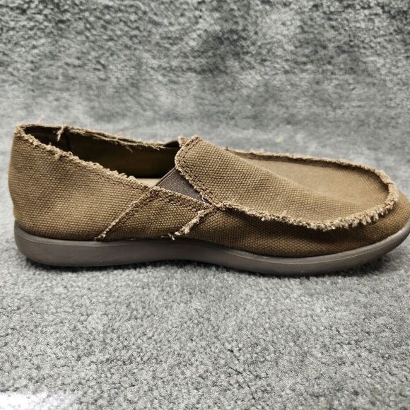 Crocs Santa Cruz Khaki Slip On Canvas Loafers Mens Size 7 Beige - Picture 6 of 10